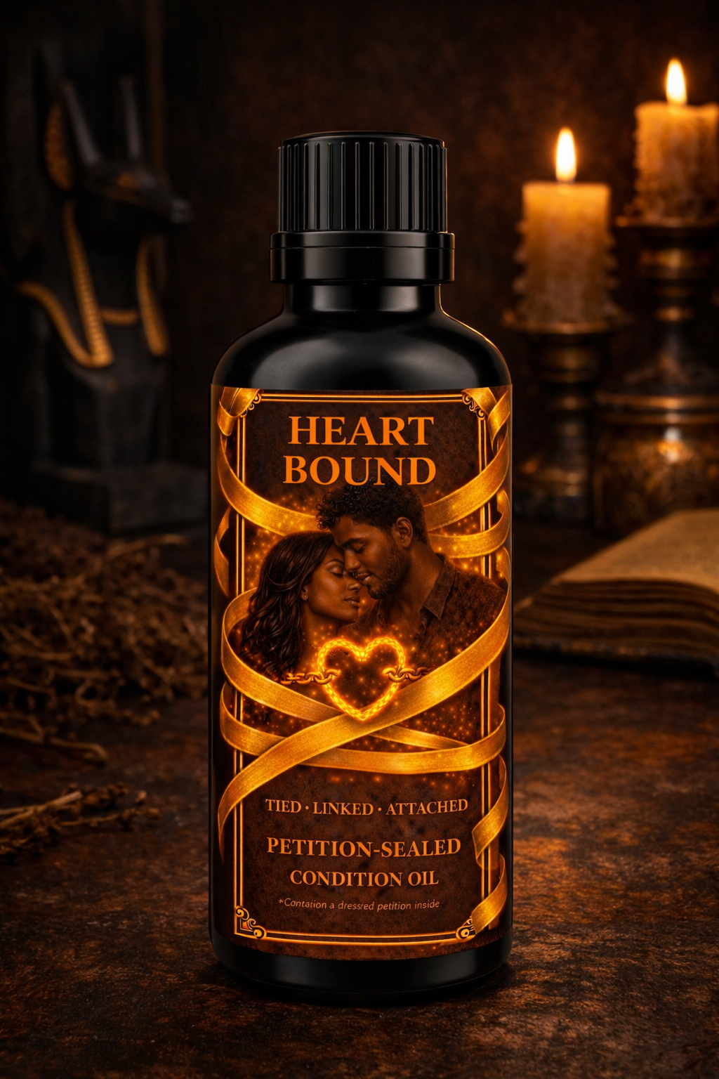 Heart Bound Condition Oil | Love Binding Rootwork Oil | Petition-Sealed Conjure Oil | Emotional Attachment & Soul Tie Work