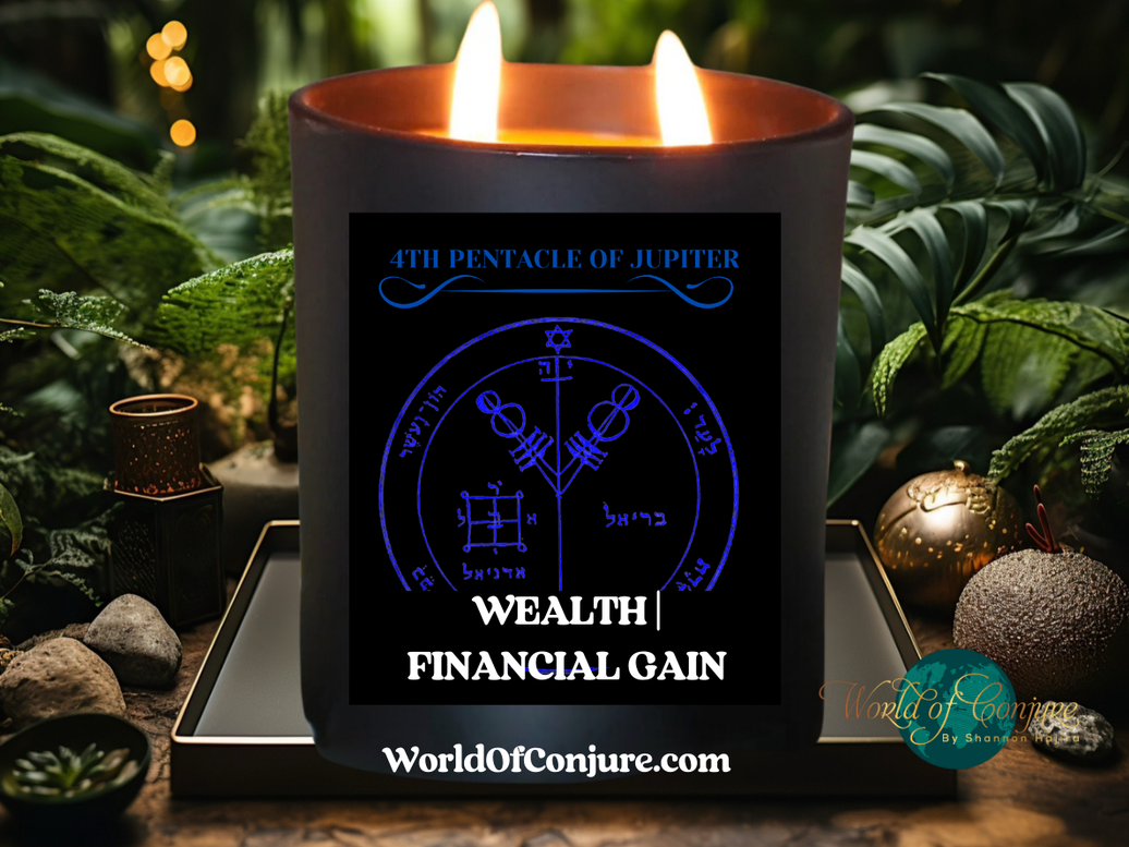 Wealth | Financial Gain | King Solomon 4th Pentacle Of Jupiter Ritual Candle Kit