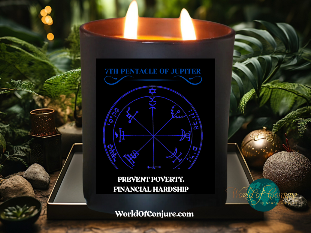 PREVENT POVERTY | FINANCIAL HARDSHIP | King Solomon 7th Pentacle of Jupiter Candle Kit With Instructions