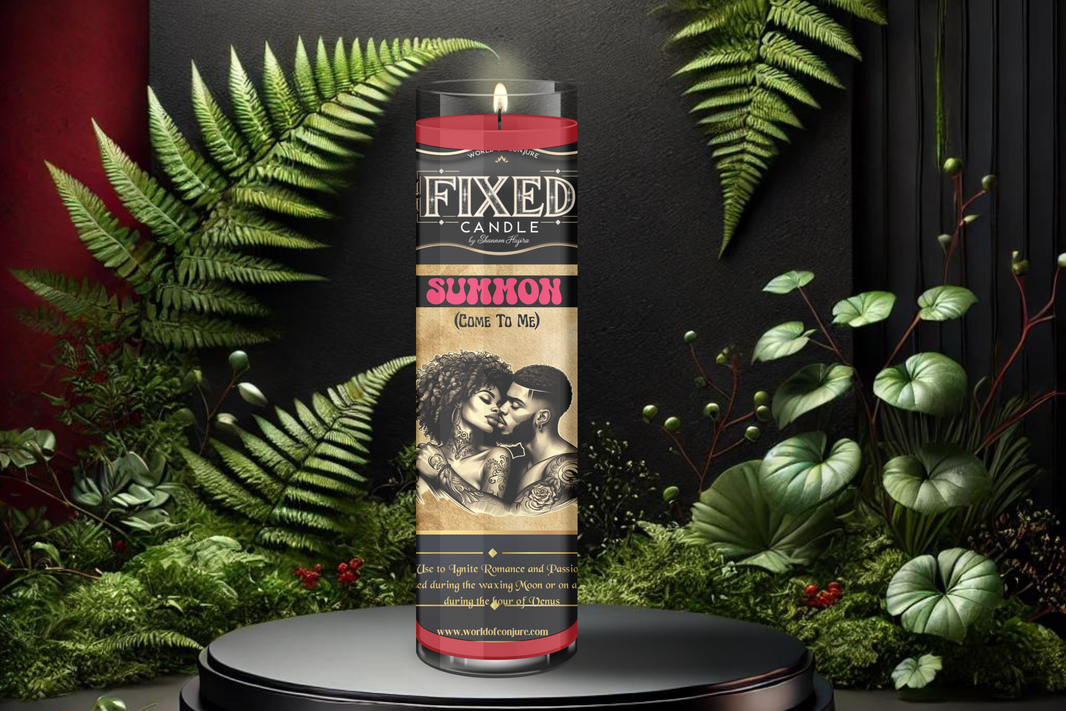 Summon Candle | Come to Me Ritual | Attraction, Love & Desire Work | Fixed Dressed 7 Day Glass Candle