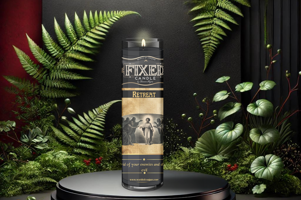 Retreat Candle | Drive Enemies Away, Cut Ties, Block Access | Fixed Dressed 7 Day Glass Candle