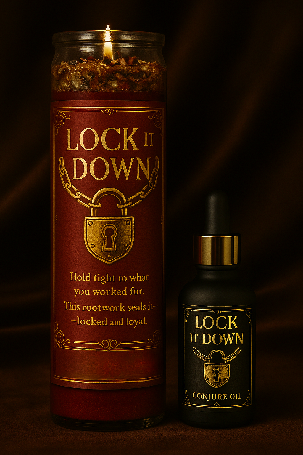 🔒 Lock It Down Candle & Oil Duo for Commitment & Spiritual Binding | Hold What’s Yours