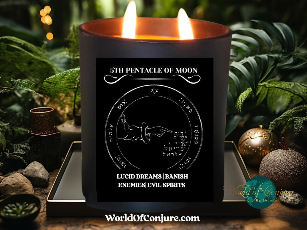 Lucid Dreams | Banish Enemies | Evil Spirits | 5th Pentacle of the Moon Conjure Candle Kit | King Solomon