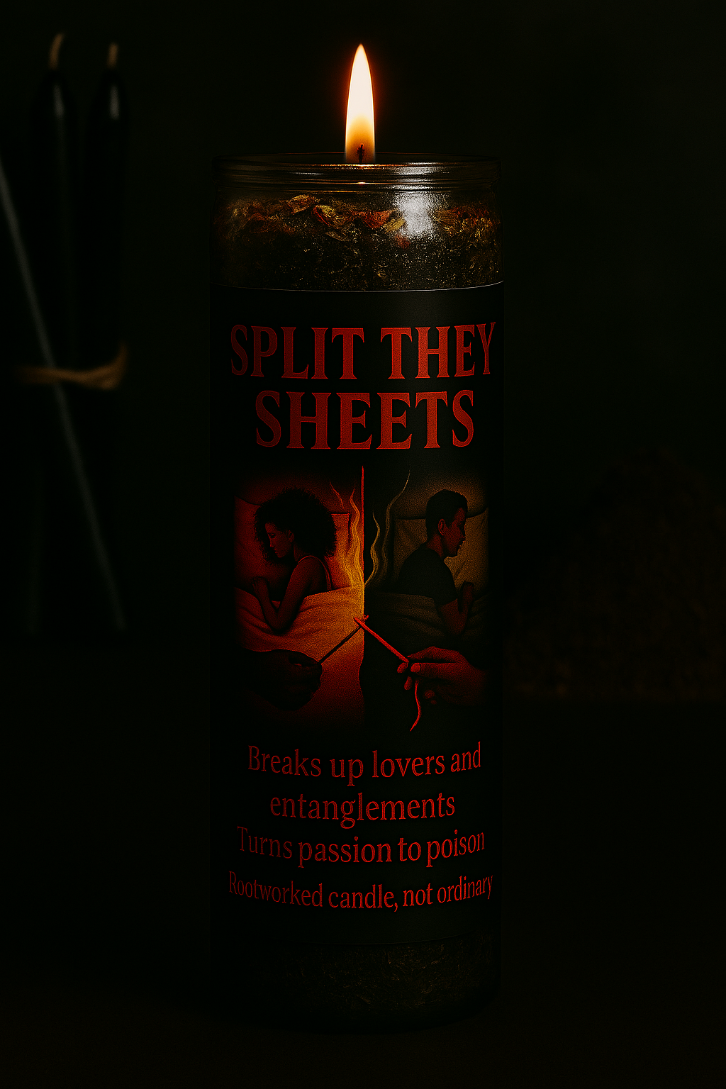 Split They Sheets Candle | Break Up Work | Separation Rootwork | Passion Turns to Poison Rootworked Candle