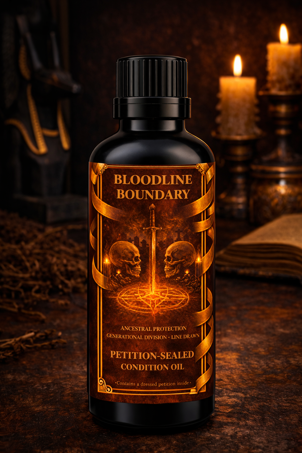Bloodline Boundary Condition Oil | Ancestral Protection • Generational Division • Line Drawn | Petition-Sealed Rootwork Oil