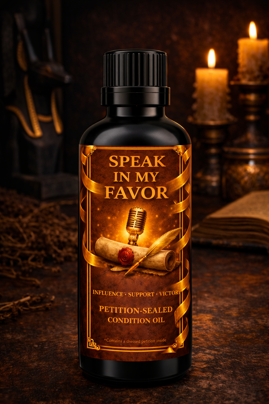 Speak In My Favor Condition Oil | Influence • Support • Victory | Petition-Sealed Rootwork Oil