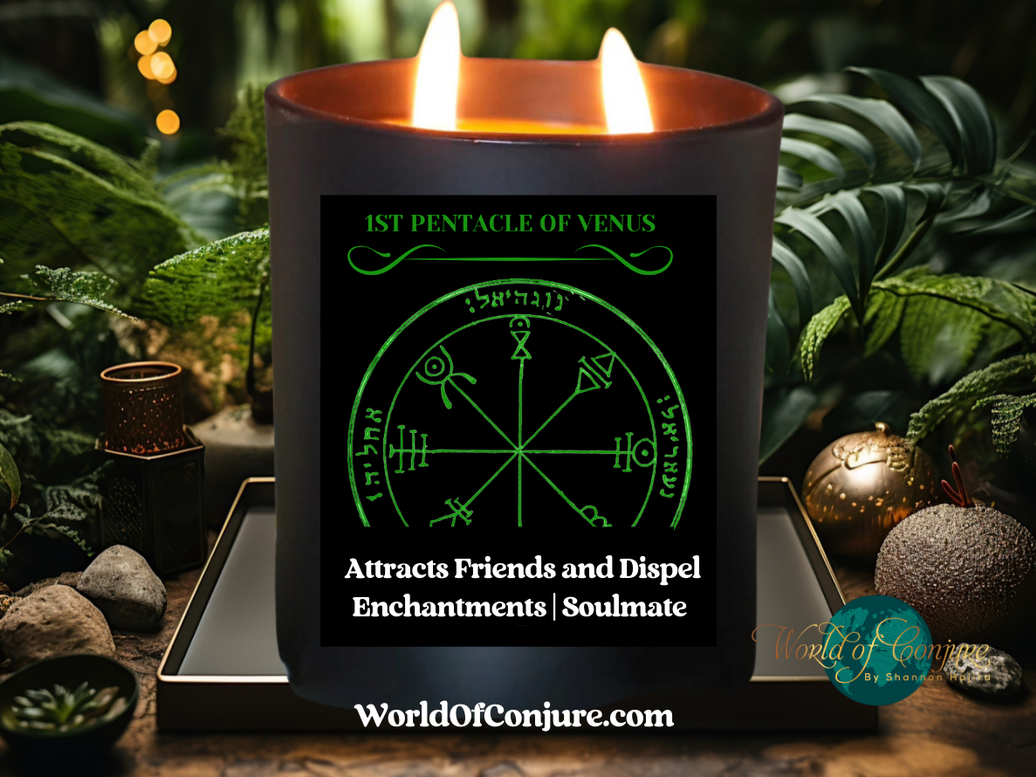 Attract Friends  | Dispel Enchantments | Soulmate | King Solomon 1st Pentacle of Venus Ritual Candle Kit