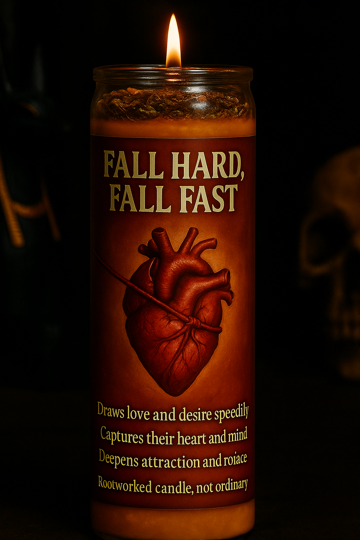 Fall Hard Fall Fast | Love Conjure | Obsession Attraction | Rootwork Fixed  Candle