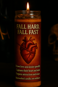 Fall Hard Fall Fast | Love Conjure | Obsession Attraction | Rootwork Fixed  Candle