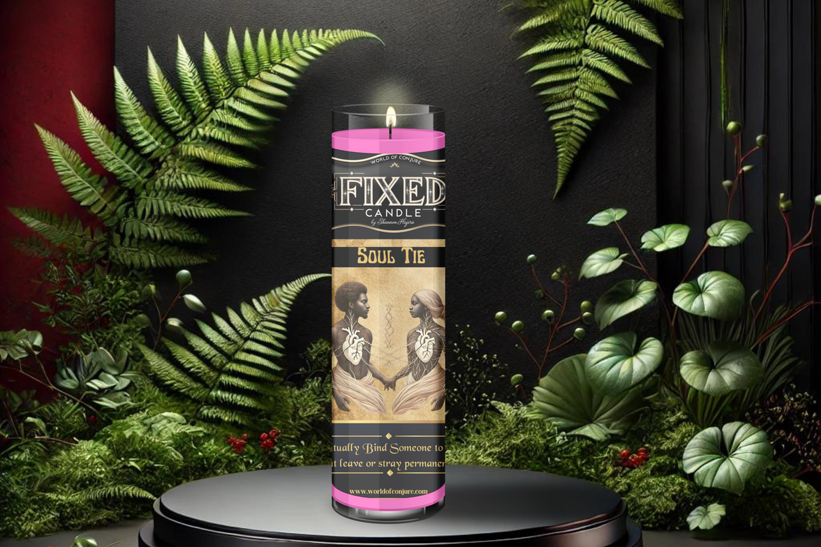 Soul Tie Candle | Permanent Binding, Obsession & Spiritual Bond | Fixed Dressed 7 Day Glass Candle