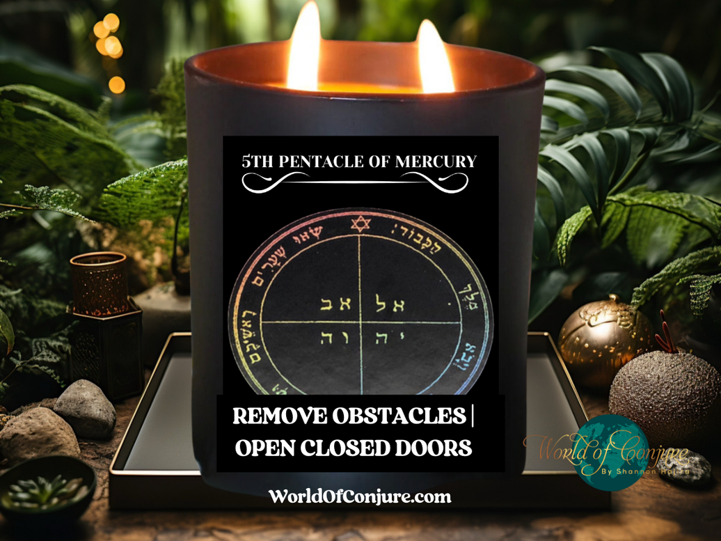 REMOVE OBSTACLES | OPEN CLOSED DOORS | King Solomon 5th Pentacle of Mercury Ritual Candle Kit