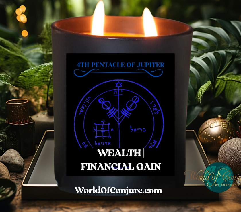 Wealth | Financial Gain | King Solomon 4th Pentacle Of Jupiter Ritual Candle Kit