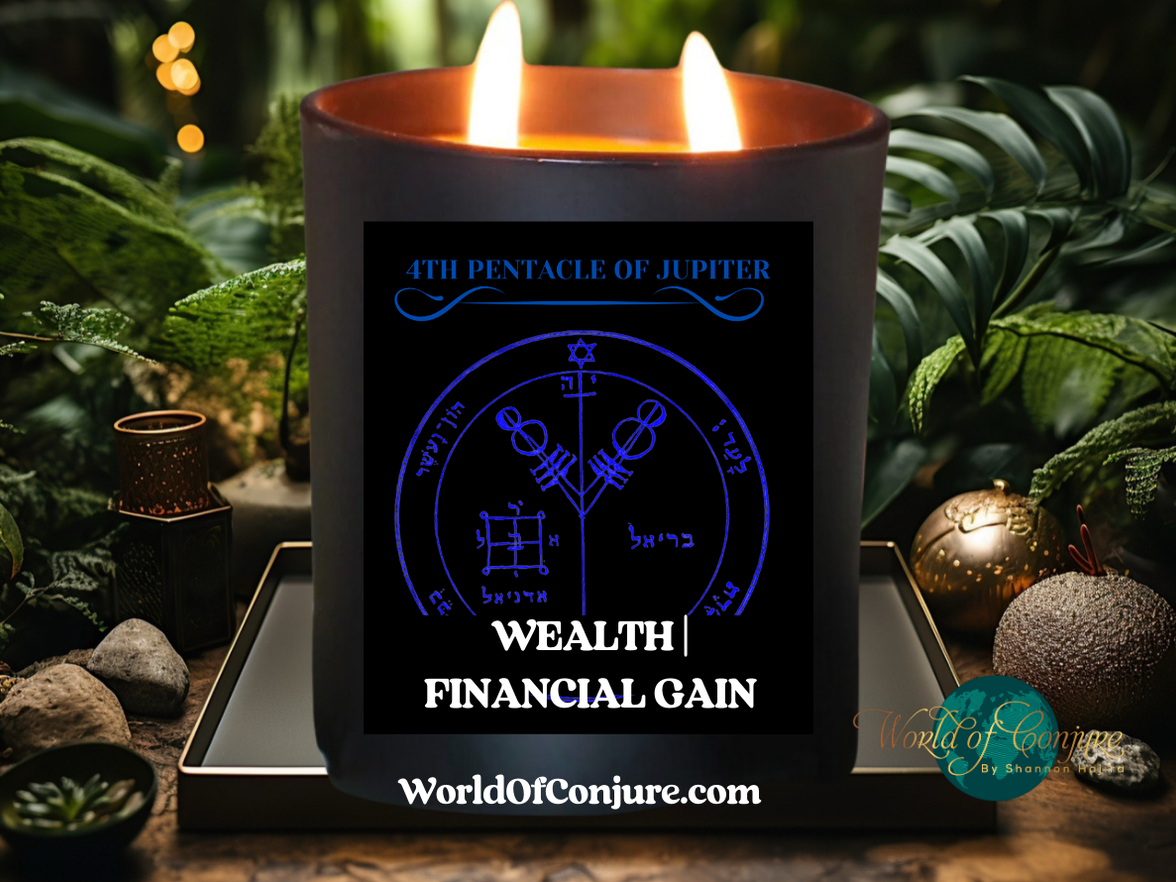 Wealth | Financial Gain | King Solomon 4th Pentacle Of Jupiter Ritual Candle Kit