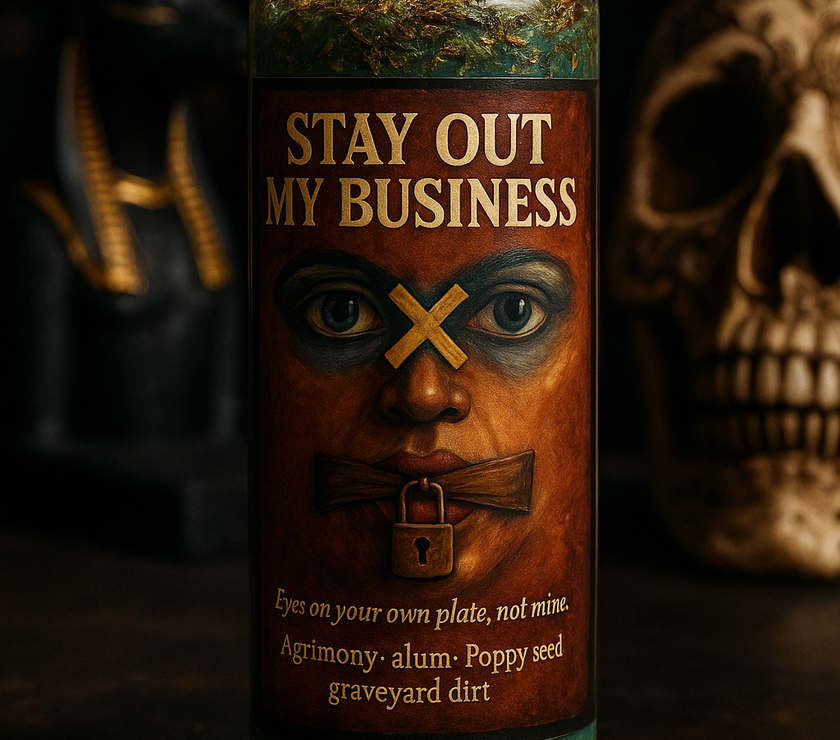 Stay Out My Business Candle | Block Gossipers | Gossip Protection | Block Nosy Folks | Hoodoo Shut Mouth Work | Fixed Rootwork Candle