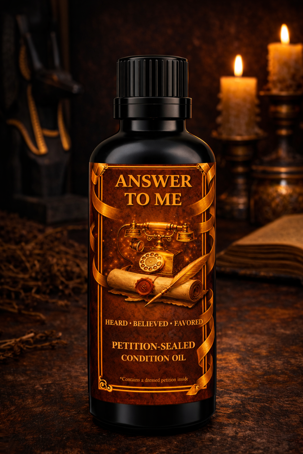 Answer To Me Condition Oil | Heard • Believed • Favored | Petition-Sealed Rootwork Oil