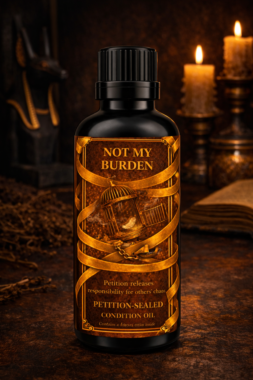 Not My Burden Condition Oil | Release Responsibility • Cut Energetic Ties • Return What’s Not Yours | Petition-Sealed Rootwork Oil