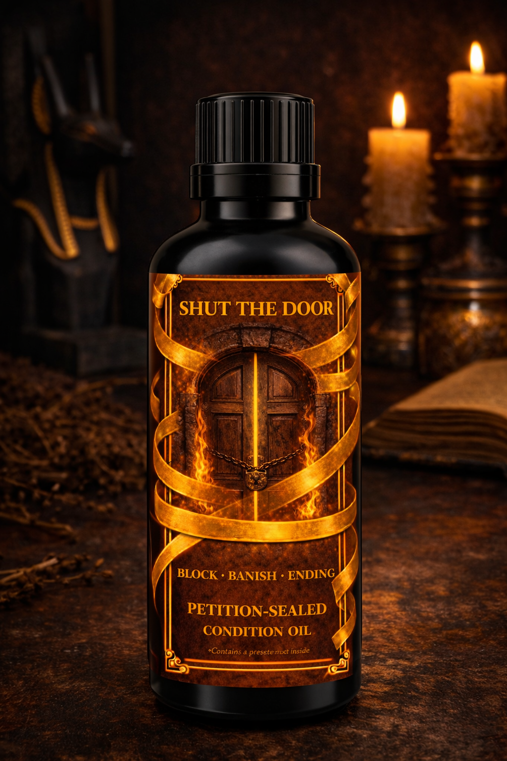 Shut the Door Condition Oil | Block • Banish • Endings | Petition-Sealed Rootwork Oil