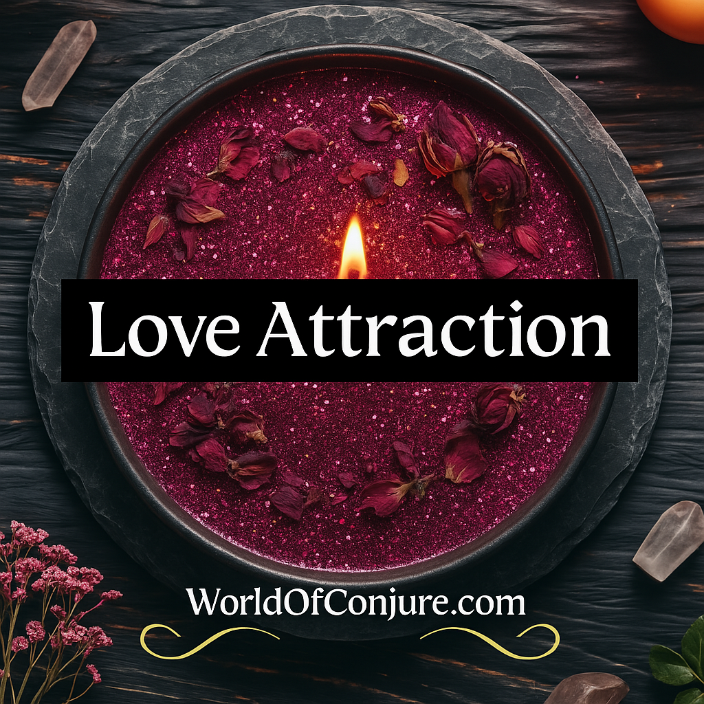 Love Attraction Candle | Draw Love Fast | Pull Affection & Sweet Attention | Fixed Rootwork Candle