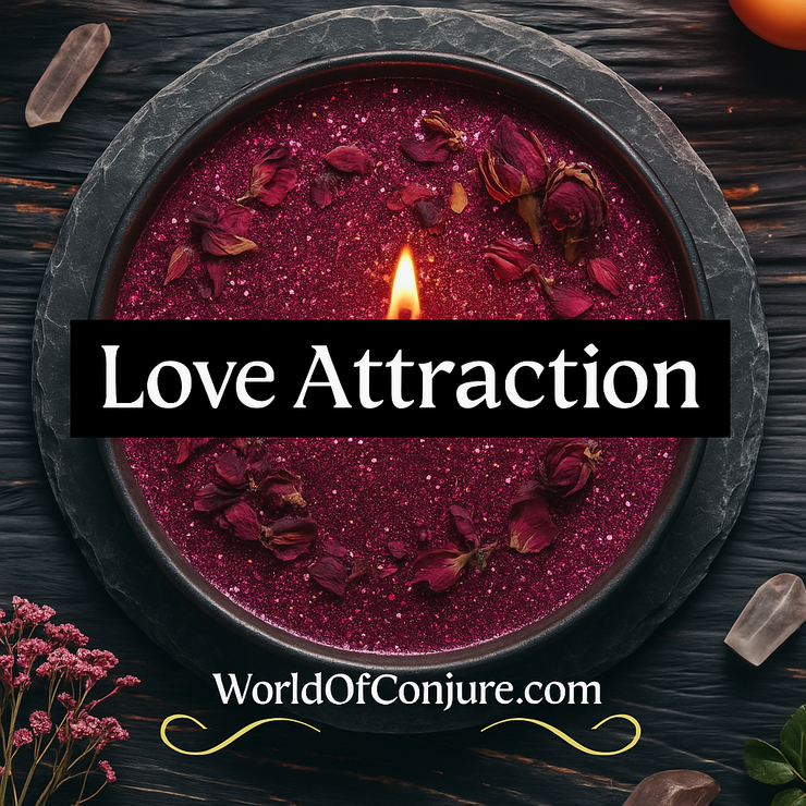 Love Attraction Candle | Draw Love Fast | Pull Affection & Sweet Attention | Fixed Rootwork Candle