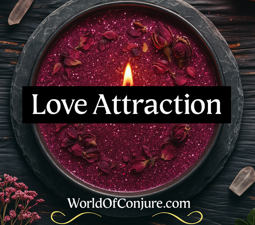 Love Attraction Candle | Draw Love Fast | Pull Affection & Sweet Attention | Fixed Rootwork Candle