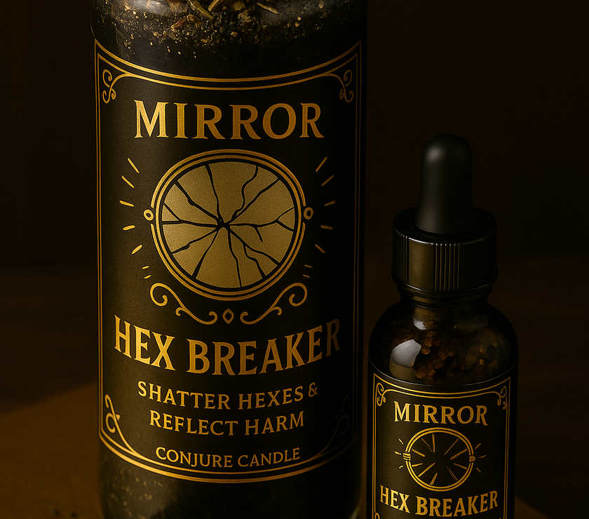 🔥 Mirror Hex Breaker Candle & Oil Duo for Reversal & Reflection | Send That Mess Back