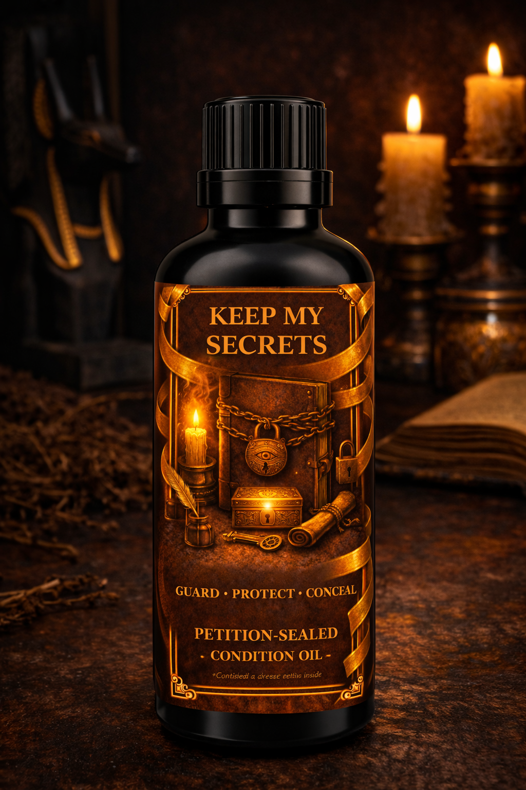 Keep My Secrets Condition Oil | Guard • Protect • Conceal | Petition-Sealed Rootwork Oil