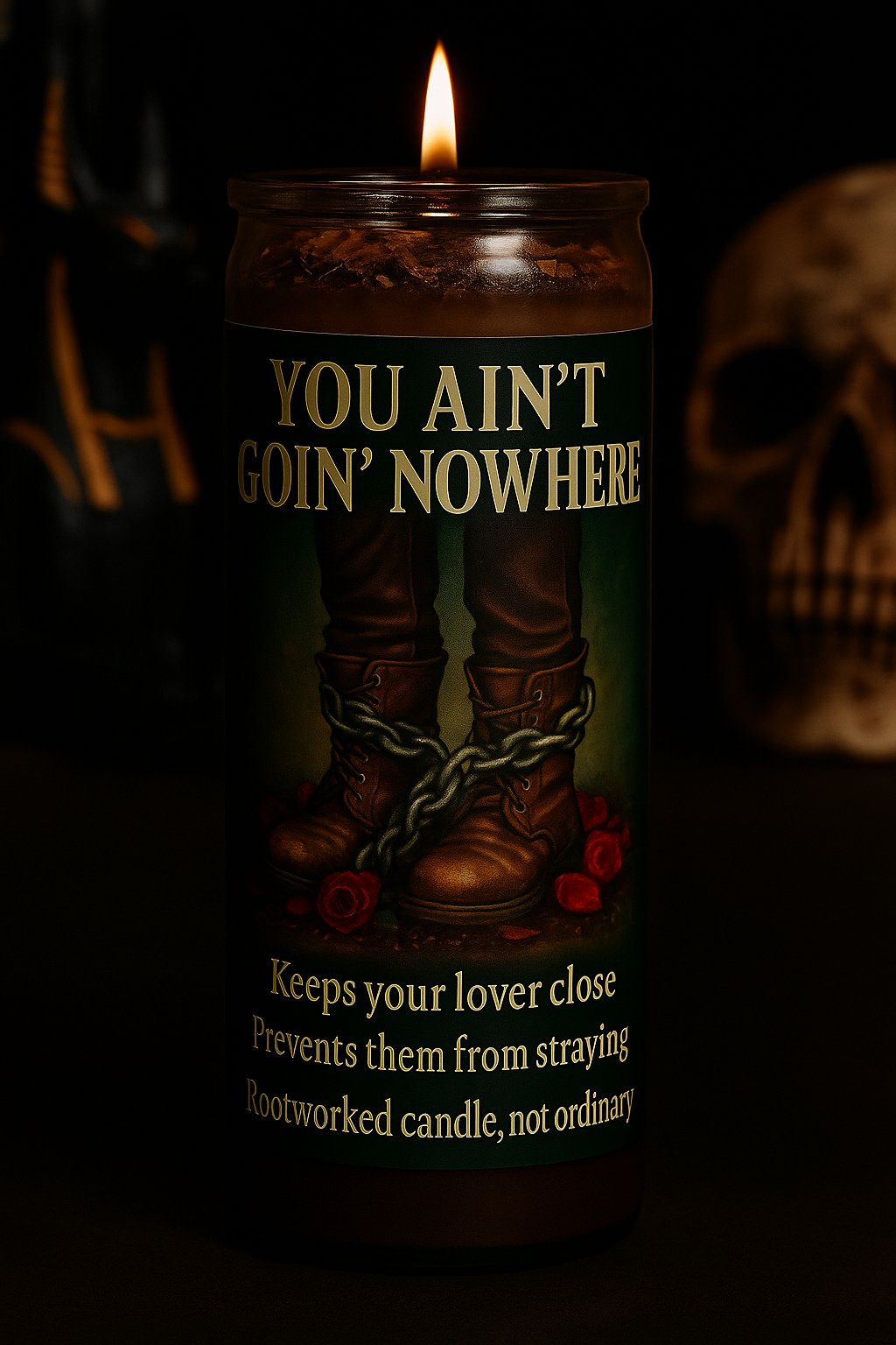You Ain’t Goin’ Nowhere | Stay-Put Obsession Rootwork | Lock Down a Lover Rootworked Candle