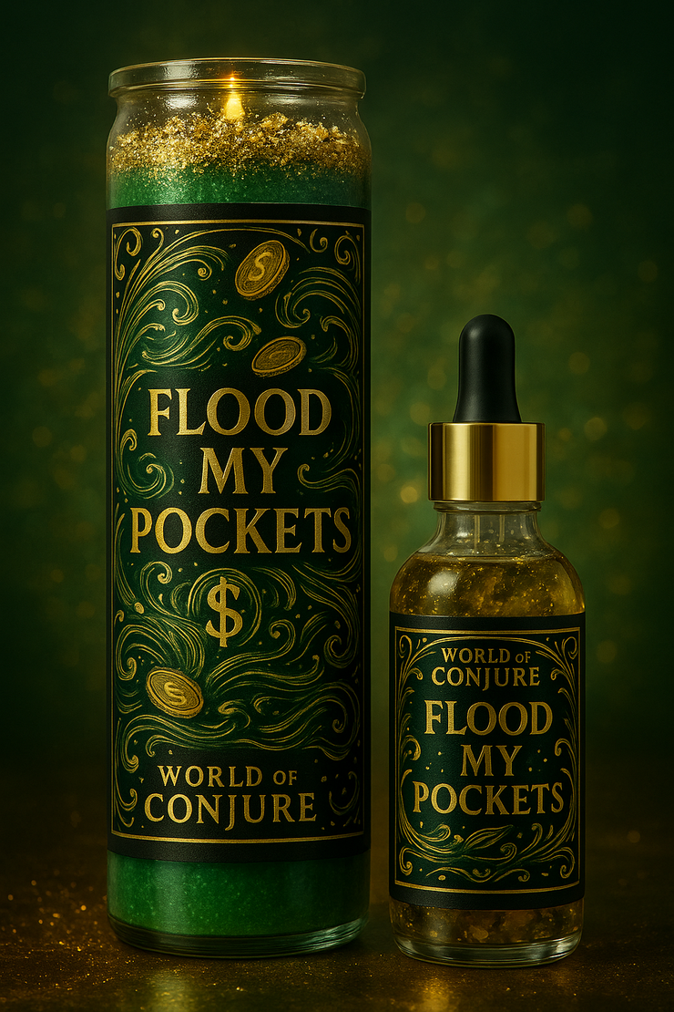 Flood My Pockets — Candle & Oil Duo for Fast Money + Overflow