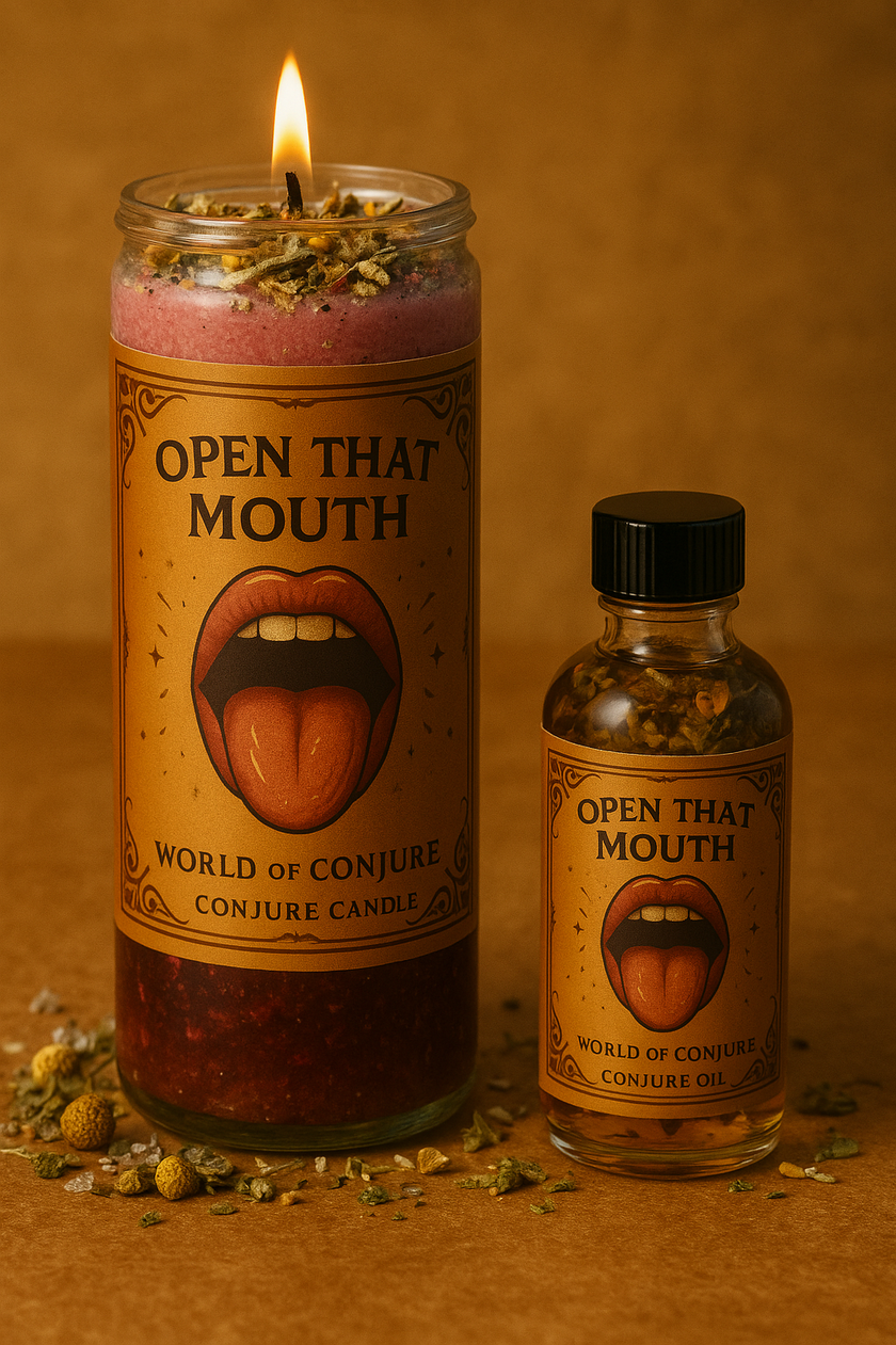 🗣️ Open That Mouth Candle & Oil Duo for Truth-Telling & Confession | Speak What’s Hidden