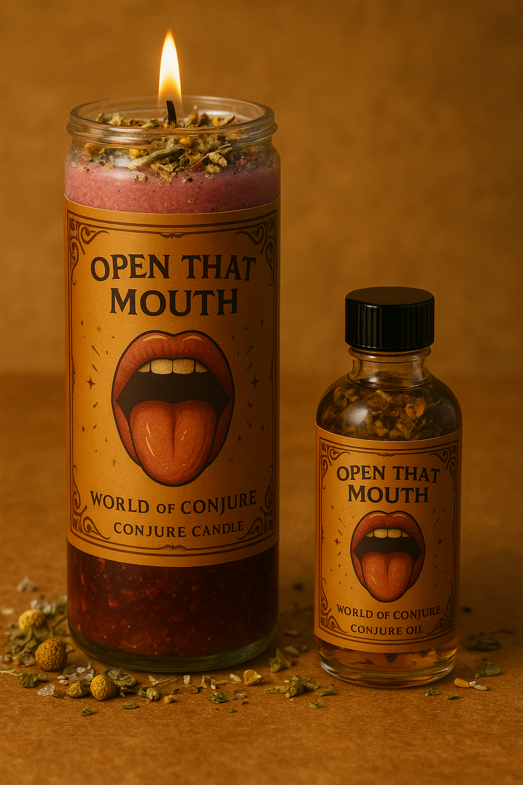 🗣️ Open That Mouth Candle & Oil Duo for Truth-Telling & Confession | Speak What’s Hidden