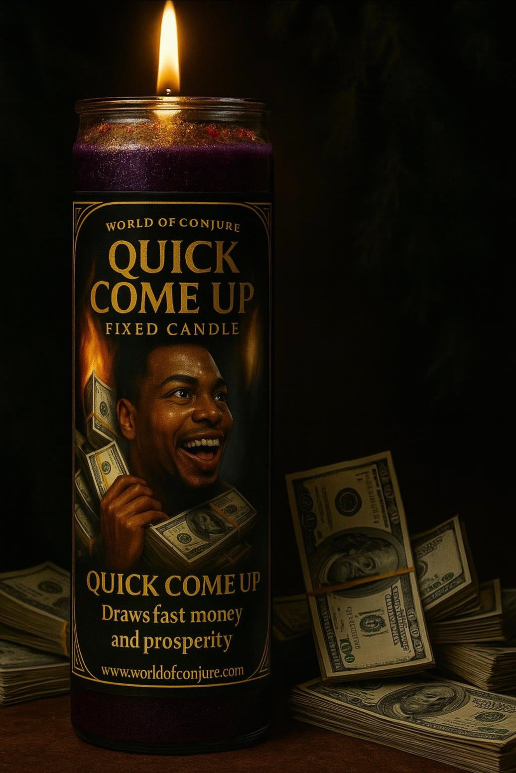 QUICK COME UP | Fast Money Attraction Candle | Fixed 7-Day Ritual Candle