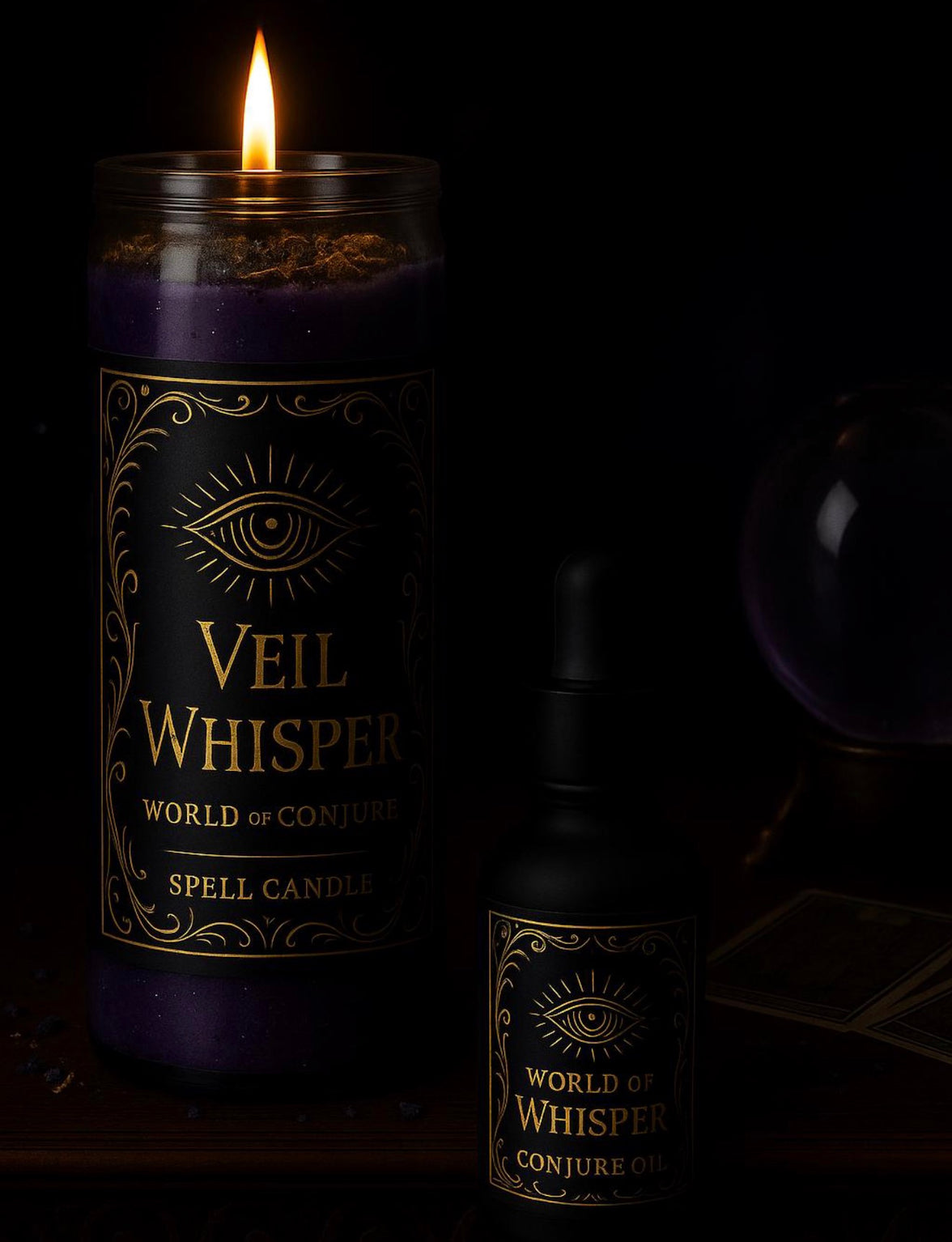 Veil Whisper Candle & Oil Duo for Spirit Communication | Ancestral Messages & Psychic Sight