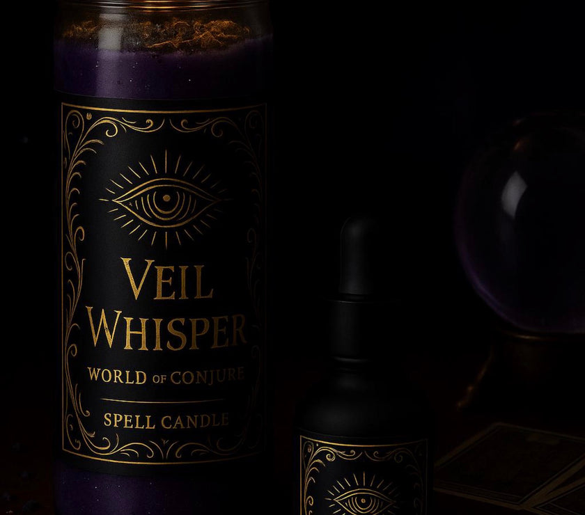 Veil Whisper Candle & Oil Duo for Spirit Communication | Ancestral Messages & Psychic Sight