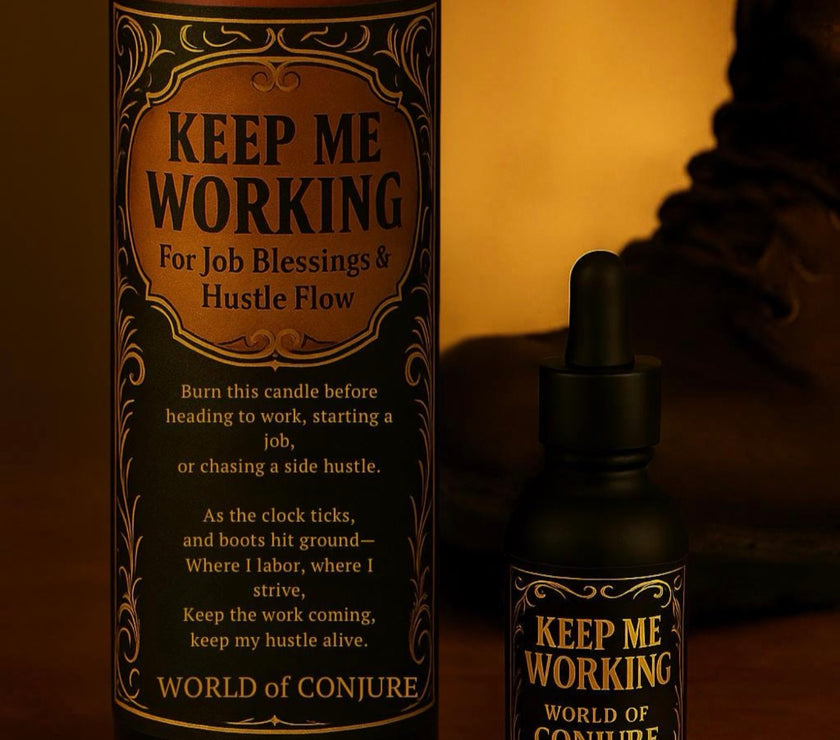 Keep Me Working Candle & Oil Duo for Job Blessings |Steady Money