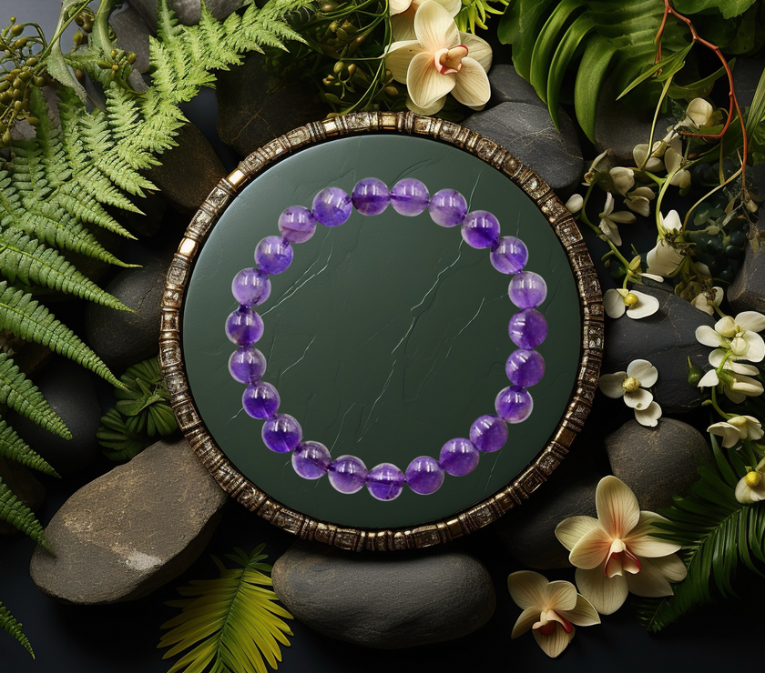 8mm Amethyst Bracelet