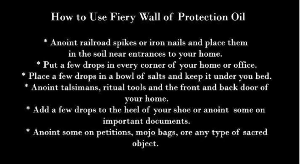 Fiery Wall of Protection Condition Oil | Block Hexes, Drive Back Evil, & Seal Your Spirit