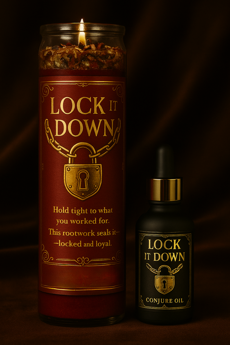 🔒 Lock It Down Candle & Oil Duo for Commitment & Spiritual Binding | Hold What’s Yours