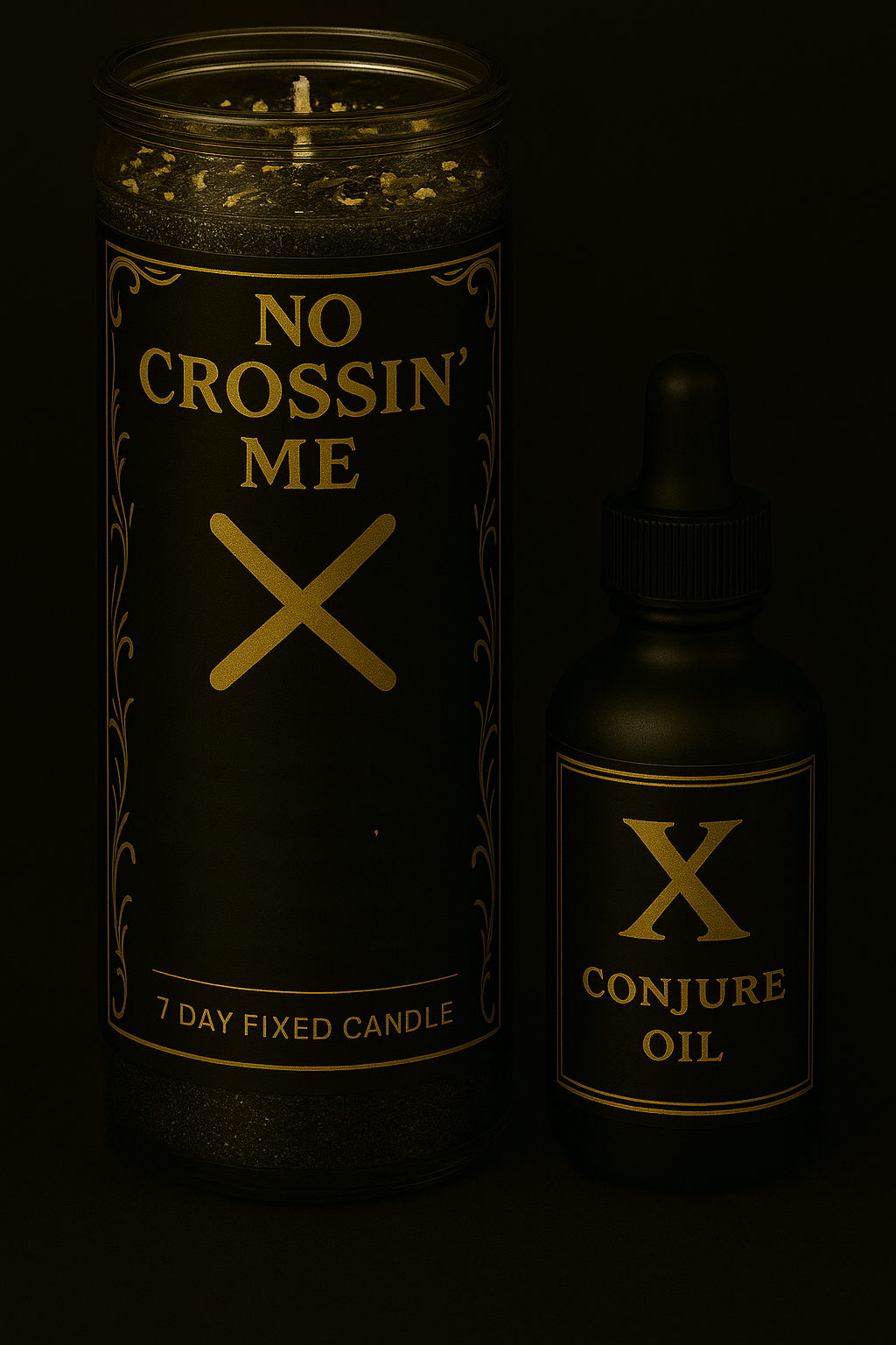 No Crossing Me Candle & Oil Duo for Protection & Enemy Blockin’ | Stop That Mess Cold | Backfire & Bounce-Back Rootwork