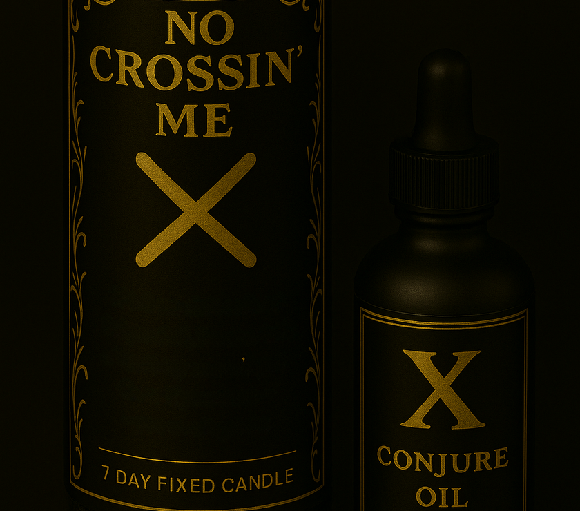 No Crossing Me Candle & Oil Duo for Protection & Enemy Blockin’ | Stop That Mess Cold | Backfire & Bounce-Back Rootwork