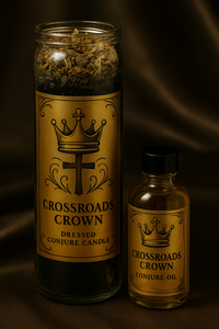 🗝️ Crossroads Crown Candle & Oil Duo for Power Decisions | Road Opening + Spiritual Authority