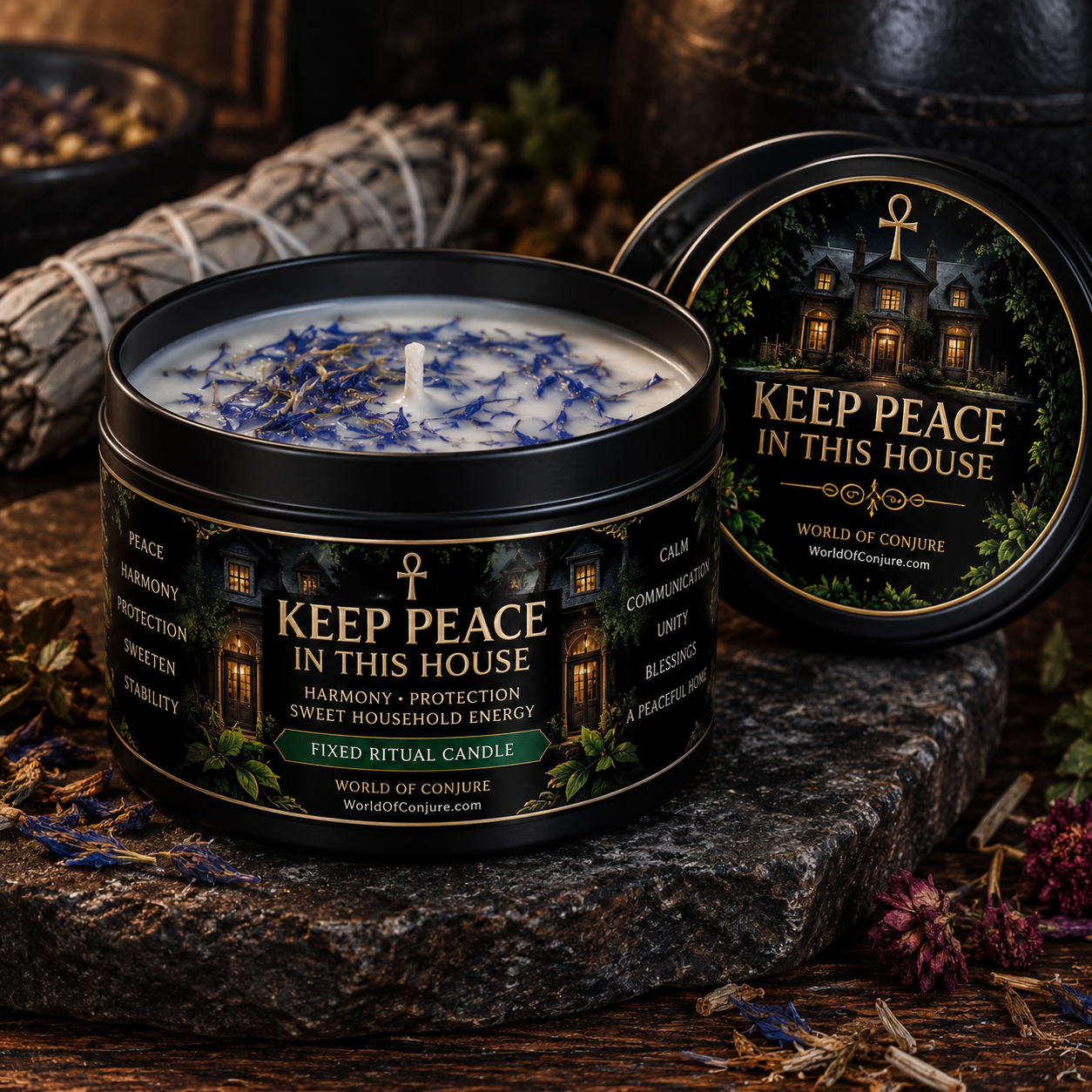 Vela ritual fija Peaceful Home