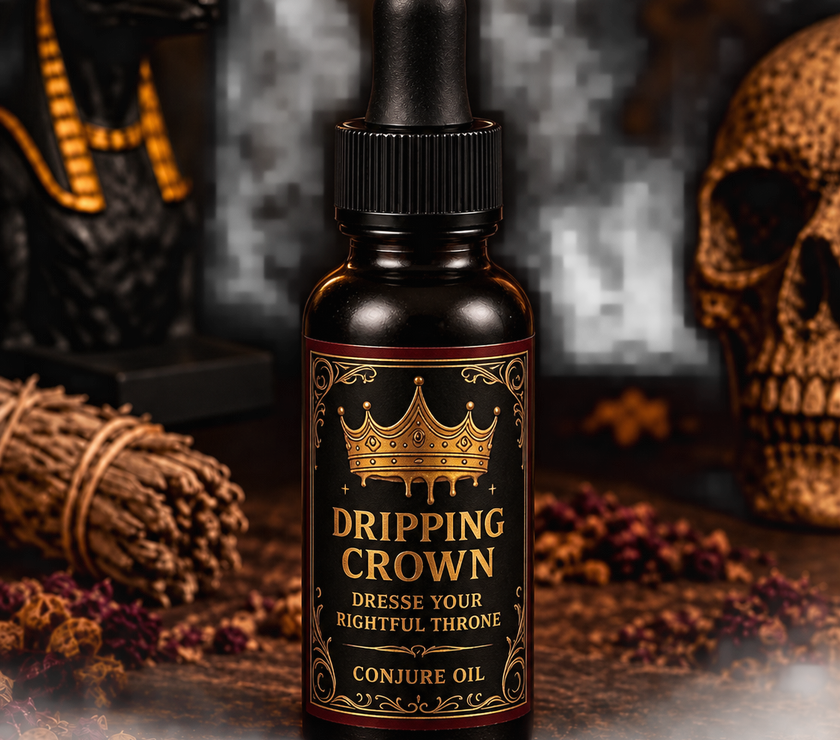 Dripping Crown Candle & Oil Duo for Wealth, Royal Power & Sweet Domini